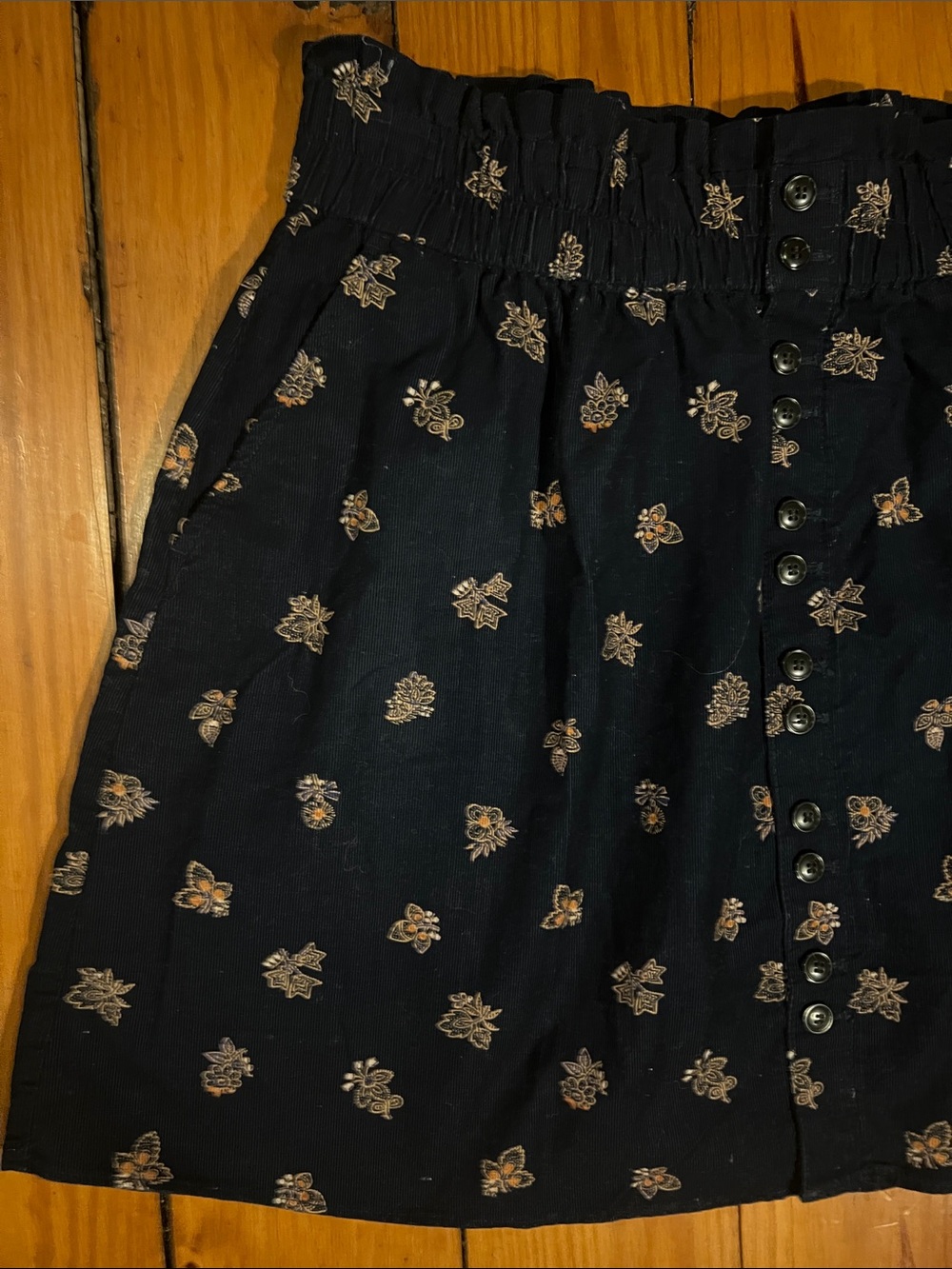 Madewell Navy Paperbag Button Front Skirt Size XL NWT - Picture 3 of 7